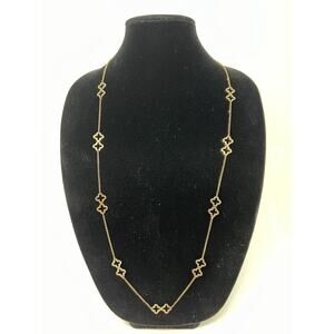 Dyadema Gold Over Sterling Silver 925 Italy Clover Long Necklace Chain 36”